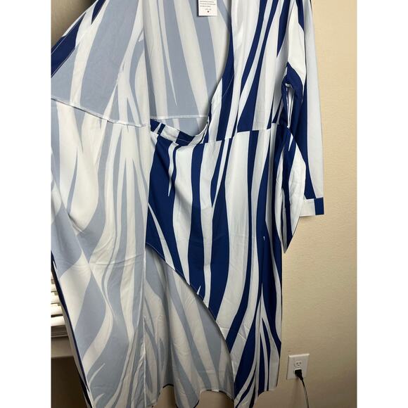Made with Love | NWT Women's XL Blue & White Striped Wrap Dress - Picture 4 of 8